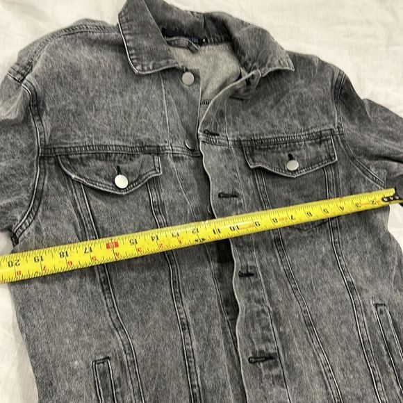 Jean jacket long grey M Tik :toc brand 🔥 grunge oversized - Picture 7 of 11